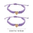 thumbnail image 1 of 2Pcs Adjustable Heart Bracelets, Pink Woven Cord Matching Bracelets With Polished Heart Charms, For First Day Of Milestone Keepsake, Birthday Gifts, 1 of 6