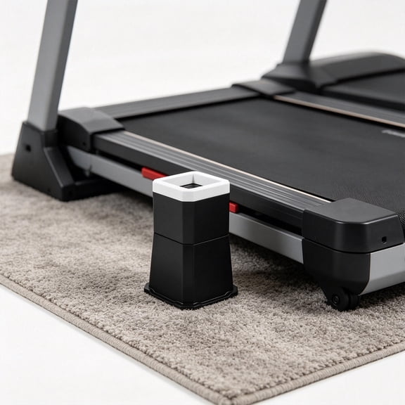 2Pcs Adjustable Height Treadmill Leveling Feet Blocks with Anti Slip Rubber Base