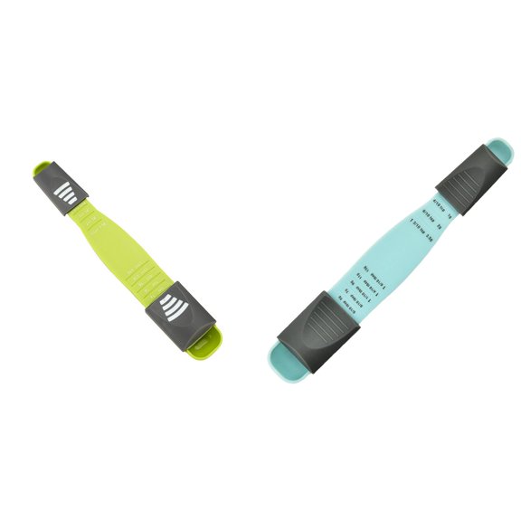 2Pcs Adjustable Measuring Spoon with Double End Adjustable Scale, 9 Stalls All in One Measuring Spoon, Wide Range of Measurements - Dry and Semi-Liquid Ingredients for Baking, Cooking