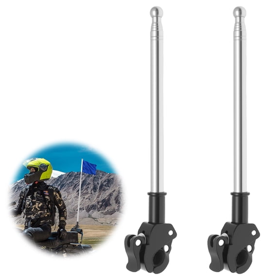 2Pcs Adjustable Motorcycle Flagpole Easy Installation Universal Flexible Mountain Bike Flag Pole for Outdoor Cycling