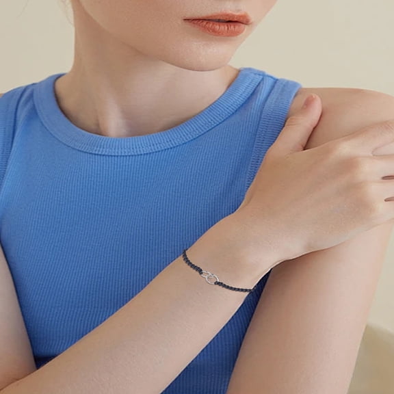 2Pcs Adjustable Nylon Cord Bracelets Circle Decor String Bracelet Mixed Color Couple Jewelry for Women Birthday Festival Elegant Gifts Personalized Jewelry 1/4 inch(0.6cm) DIY