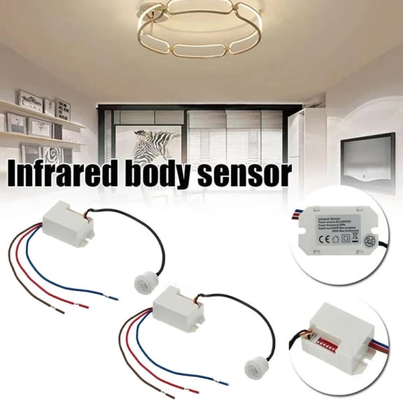 2Pcs Adjustable Pir Motion Sensor Light Switch For Ceiling Day Or Night Use