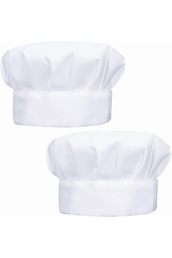 2Pcs Adjustable Polycotton Chef Hat White 290x180x1mm art