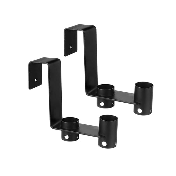 2Pcs Adjustable Pool Fence Hooks Metal Pool Tool Organizer And Holder Black Hangers For Pool Cleaning Tools Pool Fence Equipment Hooks Accessories For Poles Brush Swimming(Black)