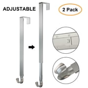 2Pcs Adjustable Wreath Hanger 15.3"-25.5"- Over Door for Front Door Large Wreath - Nickel