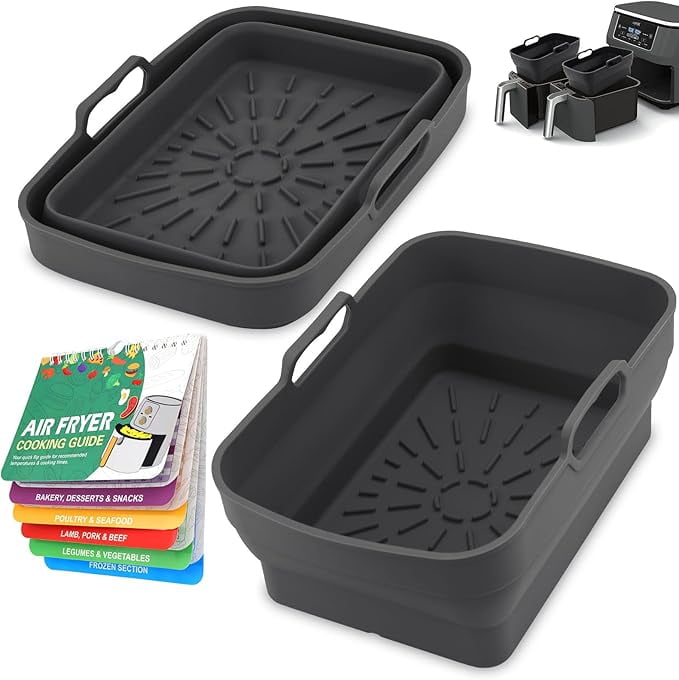 2Pcs Air Fryer Silicone Liners for Ninja SL401 /DZ401 /DZ550 810 QT
