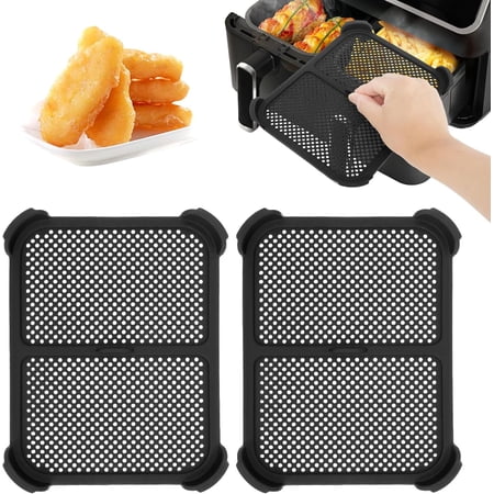 2Pcs Air Fryer Splatter Guard, Air Fryer Splash Guards, Heat Resistant Air Fryer Splatter Screen, Grease Splatter Guard for Ninja Foodi AF400/AF451/DZ401