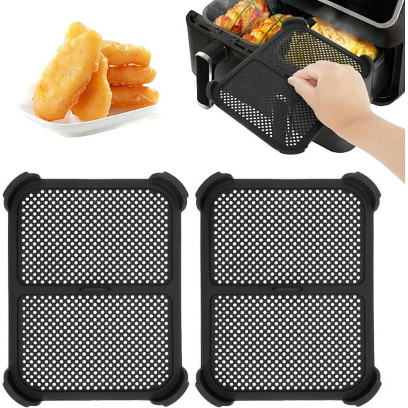 2Pcs Air Fryer Splatter Guard, Air Fryer Splash Guards, Heat Resistant Air Fryer Splatter Screen, Grease Splatter Guard for Ninja Foodi AF400/AF451/DZ401