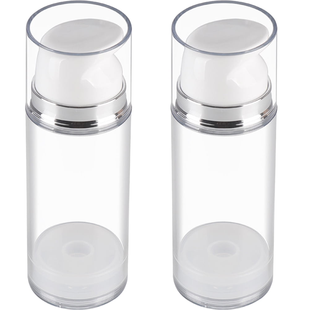 2Pcs Airless Pump Bottle Empty Refillable Airless Vacuum Pump Cream Lotion Bottle Travel Bottles