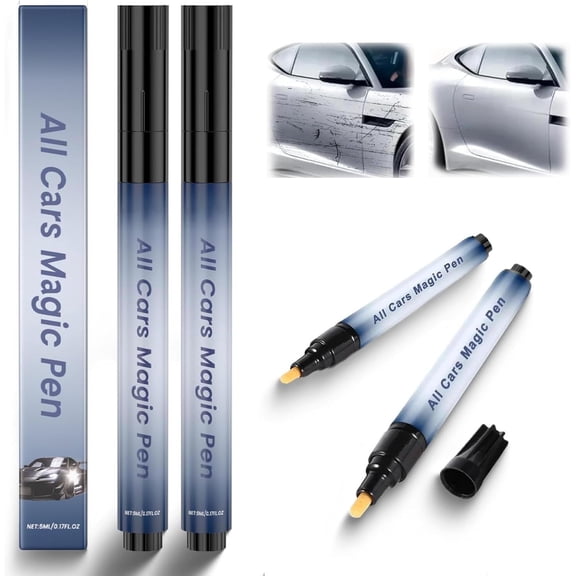 2Pcs All Cars Magic Pen-All Cars Magic Pen for Car Scratches,Car Scratch Repair Pen Set,Quick Fix for Scratches and Paint Damage
