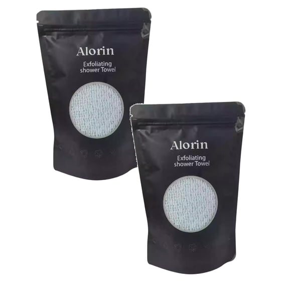 2Pcs Alorin's Exfoliating Shower Towel, Exfoliating Skin Bath Towel, Premium Scrub Wash Cloth for Body Face, Exfoliating Washcloth for Men and Woman