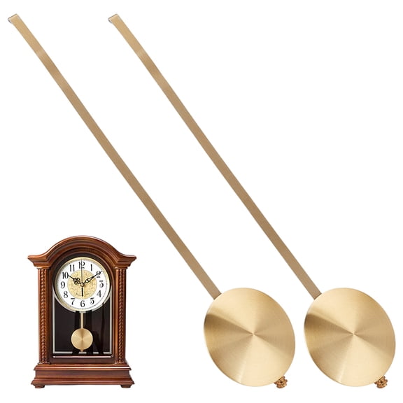 2Pcs Aluminum Adjustable Rod Bob for Wall Clocks Light Gold 301x61x9.5mm