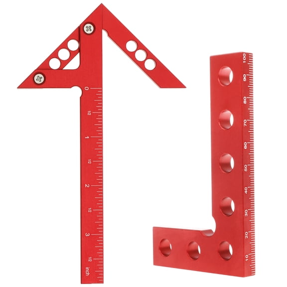 2Pcs Aluminum Alloy Mini Square Center Finder Tool Accurate Small Square Measuring Tool Easy to Read for Woodworking