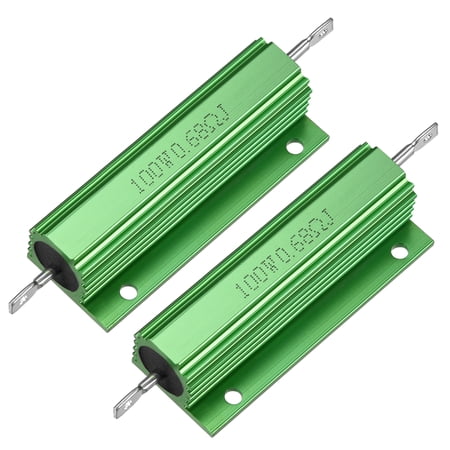 2Pcs Aluminum Case Resistor 100W 0.68Ohm Wirewound for Replacement Converter