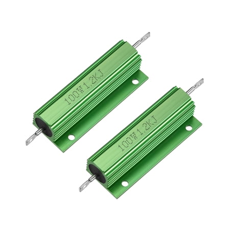 2Pcs Aluminum Case Resistor 100W 1.2kOhm Wirewound for Replacement Converter