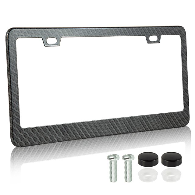 2Pcs Aluminum License Plate Frame, Standard Metal Car License Cover
