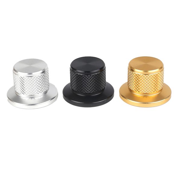 2Pcs Aluminum Potentiometer Knob Button Hat Fr Audio Cd Volume 6Mm Hole Black YIWEI