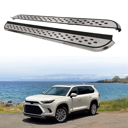 2Pcs Aluminum Running Boards Fit for Toyota Grand Highlander 2024 2025 2026 Fixed Nerf Bars Side Steps with Brackets (21)