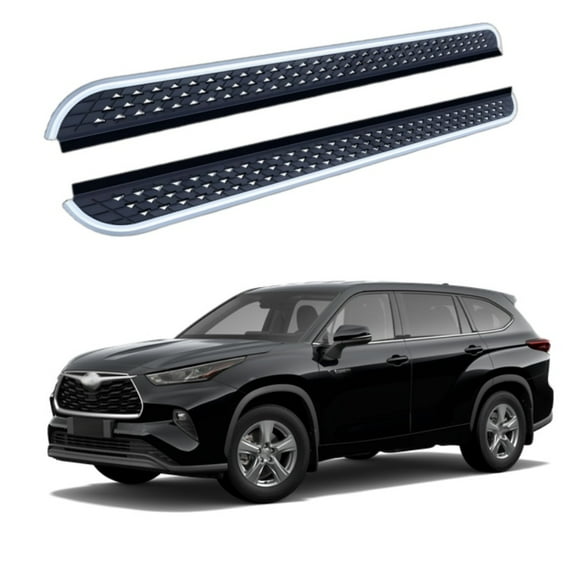 2Pcs Aluminum Running Boards Fixed Nerf Bars Side Steps with Brackets Compatible with Toyota Highlander Kluger 2009-2013(LB)
