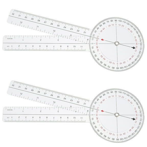 2Pcs Transparent Angle Ruler Goniometer Measuring Tool Portable Design