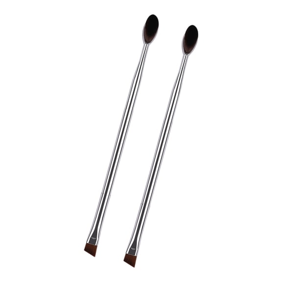 2Pcs Angled Eyebrow Brushes With Ergonomic Grip Perfect For Detailed Brow Shaping And Blending
