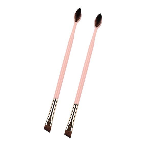 2Pcs Angled Eyebrow Brushes With Ergonomic Grip Perfect For Detailed Brow Shaping And Blending