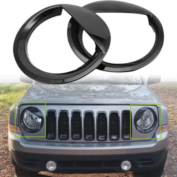 2Pcs Angry Bird Bezels Front Light Headlight Cover For 2011-2017 Jeep Patriot