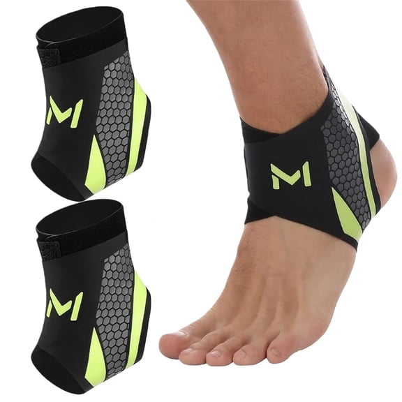 2Pcs Ankle Brace Compression Support Stabilizer,Lace-Up Sports Basketball Sprain Recovery Men Women Adjustable Foot Ankle Orthopedic Grade Tendonitis Protection