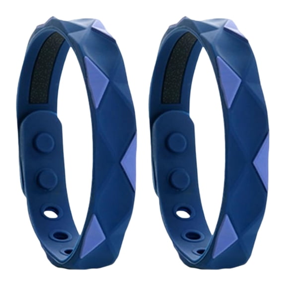 2Pcs Anti Static Bracelet Adjustable Multi-Hole Improved Sleep Quality Relaxation Unisex Waterproof Silicone Energy Balance Bracelet-Blue,2pcs