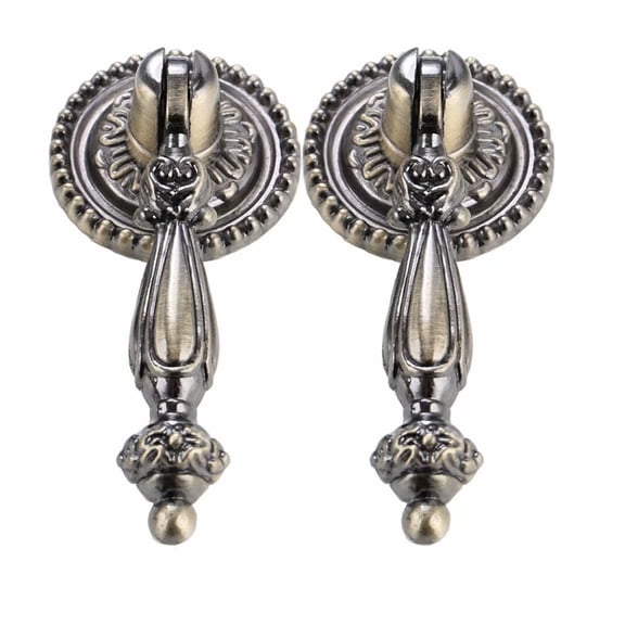 2Pcs Antique Bronze Cabinet Knobs, European Style Drawer Pulls for Kitchen Cupboard, Dresser, Wardrobe and Vanity Hardware