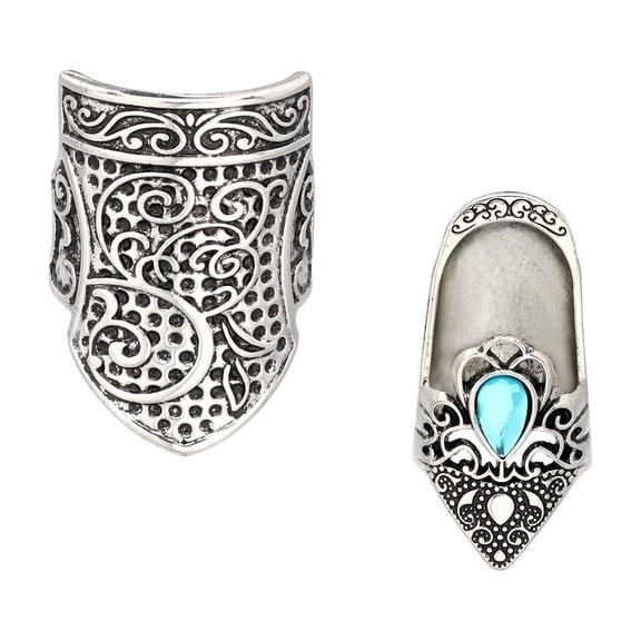 2Pcs Antique Metal Thimble For Hand Quilting Embroidery Needlework Sewing Project Finger Protector Finger Tip Guards