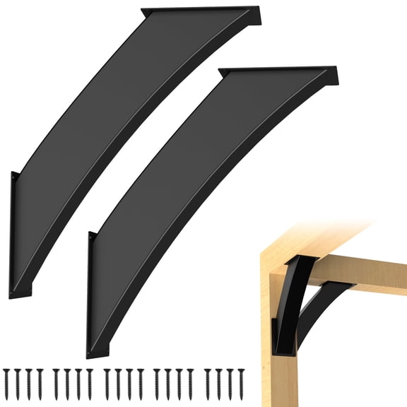 2Pcs Arc 45 Degree Angle Support Brackets 4x4 Inches Actual 3.2x3.2 Inches, Steel Post Bracket Pergola Hardware for Wooden Structures, Beam Corner Connector for Gazebo Pergola Porch