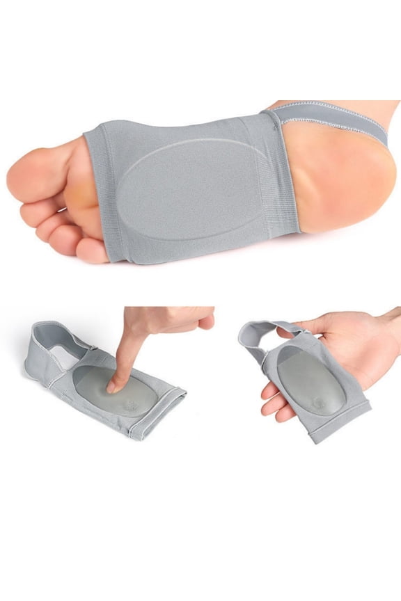 2Pcs Arch Support Sleeves Orthopedic Arch Compression Pads Durable Foot Arch Support Socks For Running Walking Daily Use(Grey-15.5Cm)