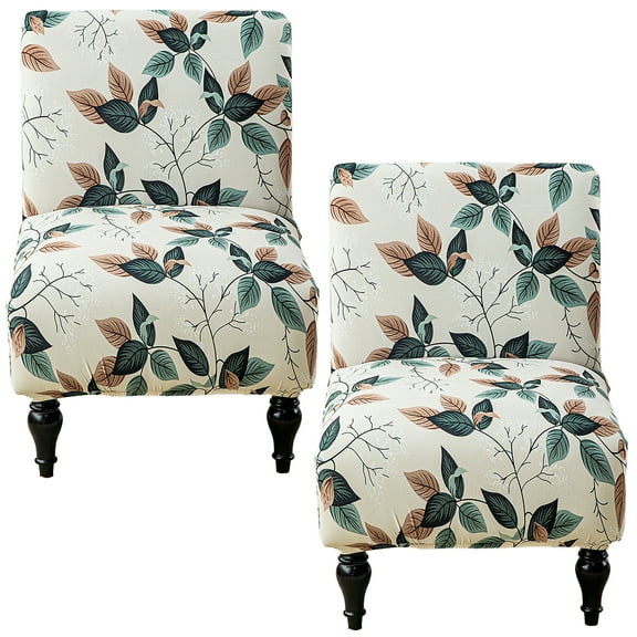 2Pcs Armless Accent Chair Cover Removable Armless Chair Stretch Slipcover Protector Machine Washable for Home Office Furniture