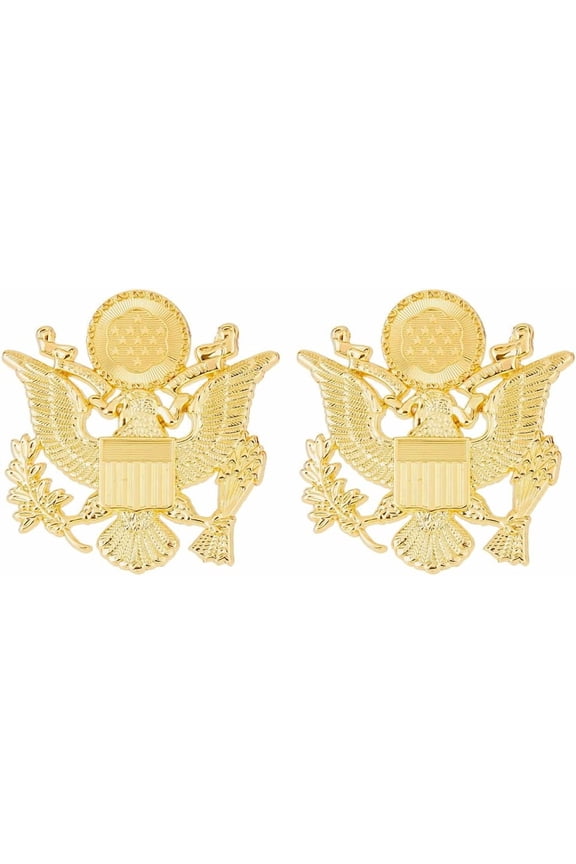 2Pcs Army Eagle Pin Gold Military Army Lapel Pin Alloy Brooch Hat Pins Veteran Lapel Pins Armys Decal diy Golden