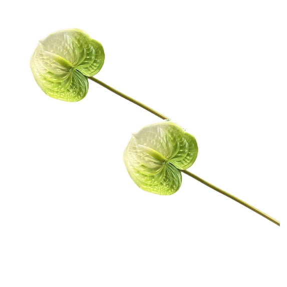 2Pcs Artificial Anthurium Flower Branch 22.4" 3D Printing Effect Real Touch Single Stem per Piece Anthurium for Home Table Floral Decoration