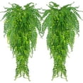 2Pcs Artificial Boston Fern Plants,Artificial Fake Plant Wall Hanging