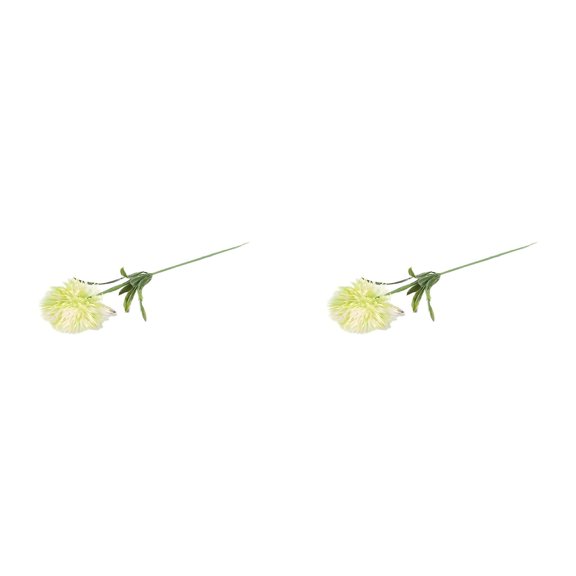 2Pcs Artificial Dandelion Bouquet Miniature Silk Flowers Fall Table Decor Faux Floral Arrangements for Centerpieces Fake Flower Stems for Home Wedding Party Indoor Display Light Green