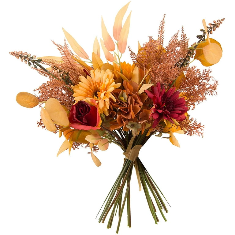 Thanksgiving Decorations - 2Pcs Artificial Fall Flowers, Fall Decor Flower  Bouquet for Wedding Bouquets Autumn Decor Centerpieces Arrangements Faux