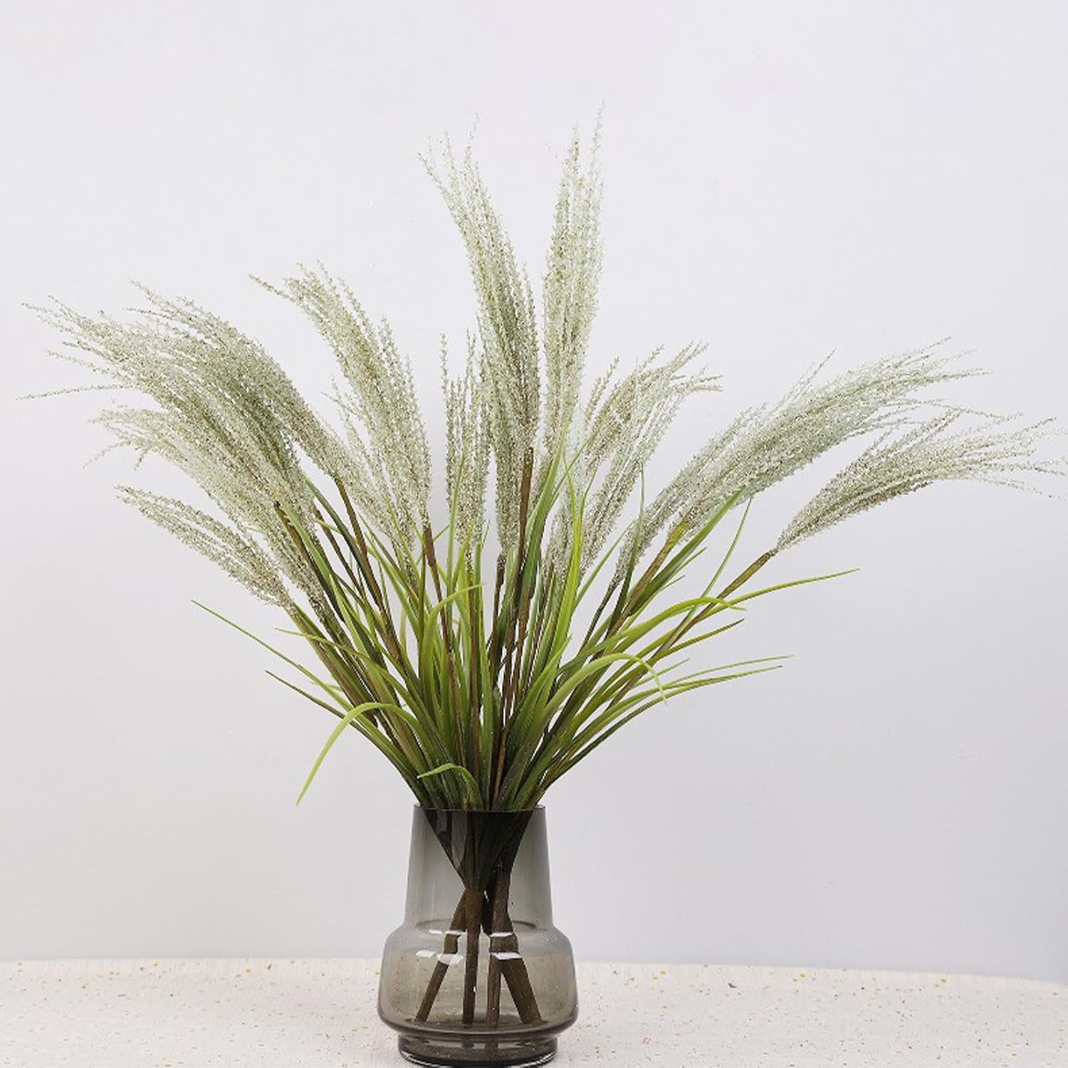 2Pcs Artificial Grass Plants 27.6 Inch Tall Faux Reed Pampas Onion