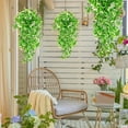 thumbnail image 1 of 2Pcs Artificial Hanging Plants 75cm Fake Ivy Vine Greenery for Indoor Outdoor Decor, Realistic Plastic Faux Leaves for Wall Basket Porch Balcony Wedding Cottagecore Decor, 1 of 6