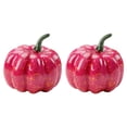 thumbnail image 1 of 2Pcs Artificial Pink Pumpkins,3.1 Inch Lifelike Faux Speckled Magenta Pumpkin Decor with Gold Splashes,Reusable Halloween Table Mantel Centerpiece Ornaments, 1 of 7