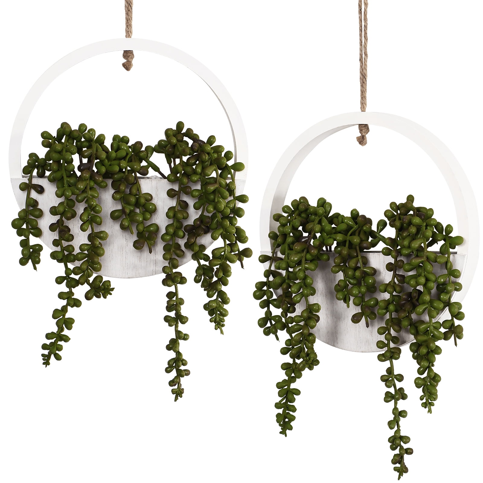 2Pcs Artificial Succulents Hanging Plants Beautiful Hanging Wall