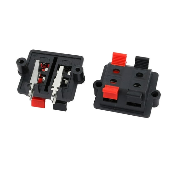 2Pcs Audio Cable Wire Socket Push Jack Spring Load Speaker Terminal 2 Positions