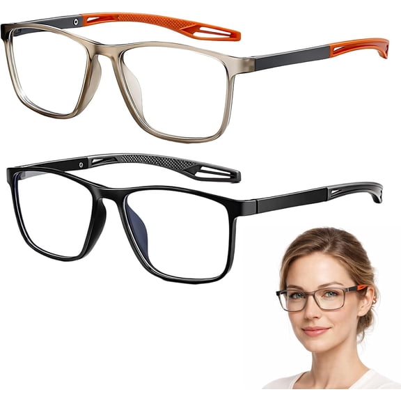 2Pcs Auto Focus Glasses, Bifocal Reading Glasses, Progressive Multifocal Glasses for Men, Varifocal Glasses (Mid-Near Range, 2.5x)