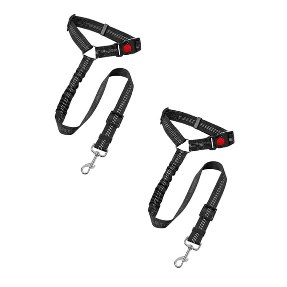 2Pcs Avernio Dog Seat Belt Fuzzygo Adjustable Dog Car Safety Seat Belt & Leash Fuzzy Go Dog Seat Belt Harness for Car 2 In 1 Pet Car Leash Headrest Restraint Dog Safety Tether Fixing Clip Happy 2026!