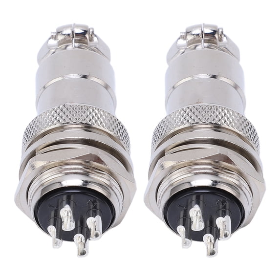 Neyseki 2Pcs Aviation Plug Socket Connector Zinc Alloy Shell Copper Silver Plated Connectors