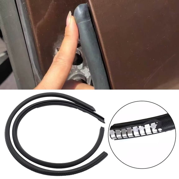 2Pcs B Pillar Car Door Seal Strip Rubber Sealing Strips Trim Windproof