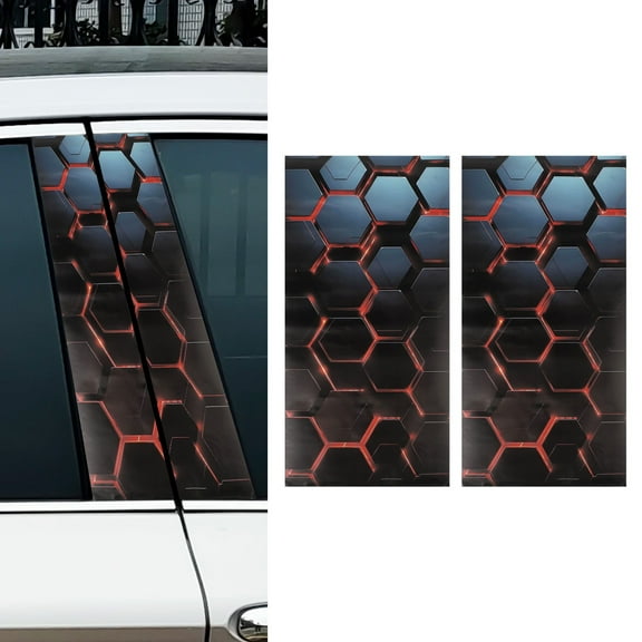 2Pcs B-Pillar Post Window Door Cover Trim Decoration Stickers Diy Waterproof Car Decal Door Post Sticker