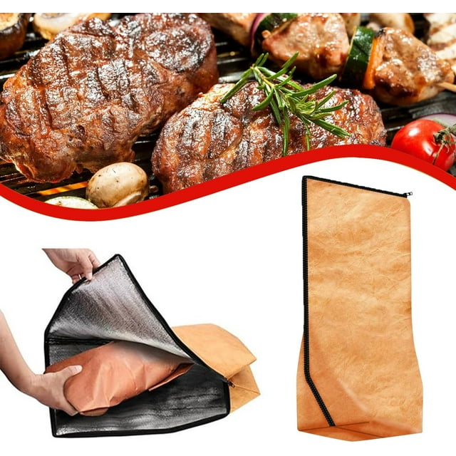2Pcs BBQ Blanket for Resting Meat, BBQ Blanket, BBQ Resting Blanket, Large Capacity that Ensures Tender and Juicy Meat, Reusable and Easy to Clean, With Zipper Opening, Suitable for Outdoor Grilling